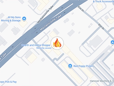 Map to Hearth and Home Shoppe