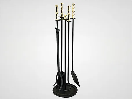 Fireplace tools in stand